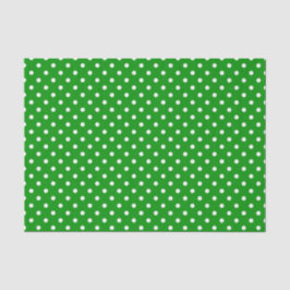 Papel De Seda Puntos de Polka Blanco sobre el Verde