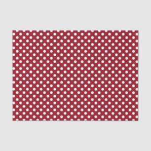 Papel De Seda Puntos de polka blanco sobre rojo carmesí