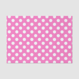 Papel De Seda Puntos de polka blanco sobre rosa