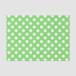 Papel De Seda Puntos de polka blanco sobre verde manzana