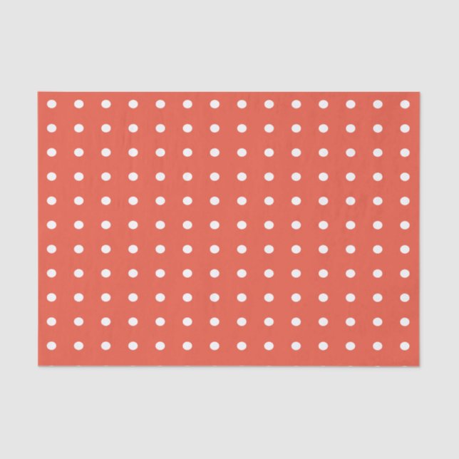 Papel De Seda Puntos de Polka Blanco y naranja (Anverso)