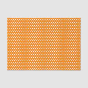 Papel De Seda Puntos De Polka Blanco Y naranja