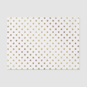 Papel De Seda Puntos de Polka blanco y oro