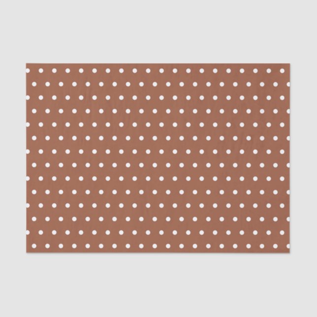 PAPEL DE SEDA PUNTOS DE POLKA BLANCOS Y MARRÓN (Anverso)