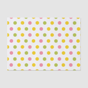 PAPEL DE SEDA PUNTOS DE POLKA DE COLOR ROJO NARANJA VERDE