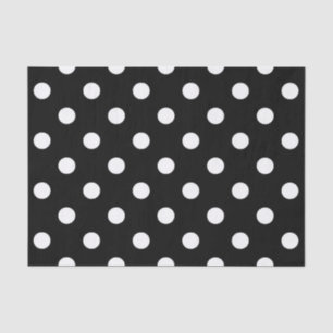 Papel De Seda Puntos de polka de fondo negro