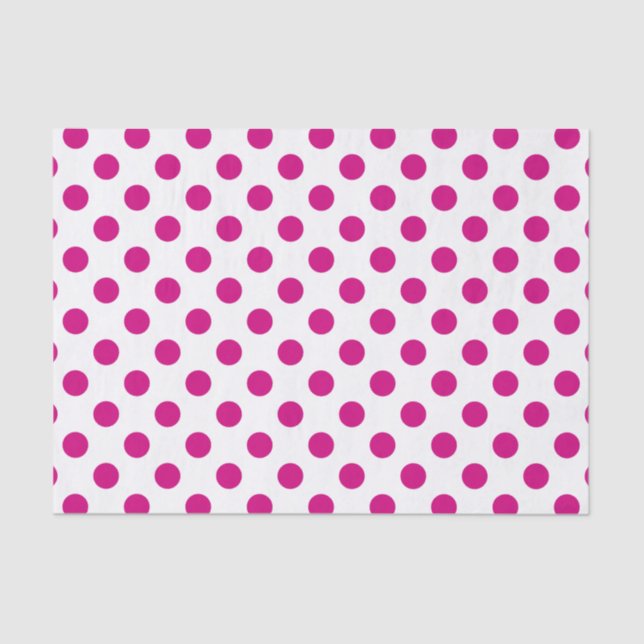Papel De Seda Puntos de polka de Fuchsia (Anverso)