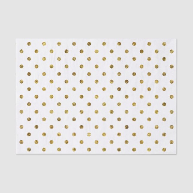 Papel De Seda Puntos de polka de oro de Moda (Anverso)