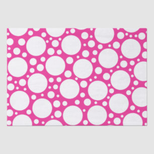 Papel De Seda Puntos de polka en rosa y blanco