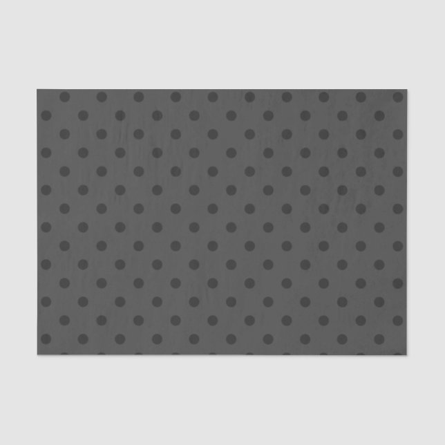Papel De Seda Puntos de Polka Gris Medio y Oscuro (Anverso)