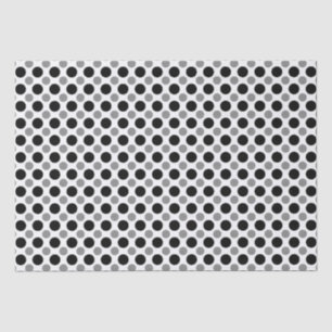 Papel De Seda Puntos de polka gris y negro