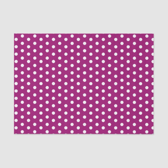 Papel De Seda Puntos de polka magenta (Anverso)