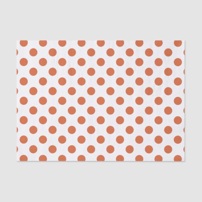 Papel De Seda Puntos de polka naranja quemados (Anverso)