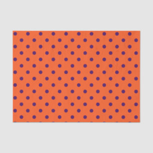 Papel De Seda Puntos de Polka naranja y púrpura