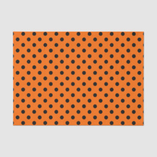 Papel De Seda Puntos de polka negro y naranja