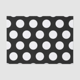 Papel De Seda Puntos de polka negros y blancos