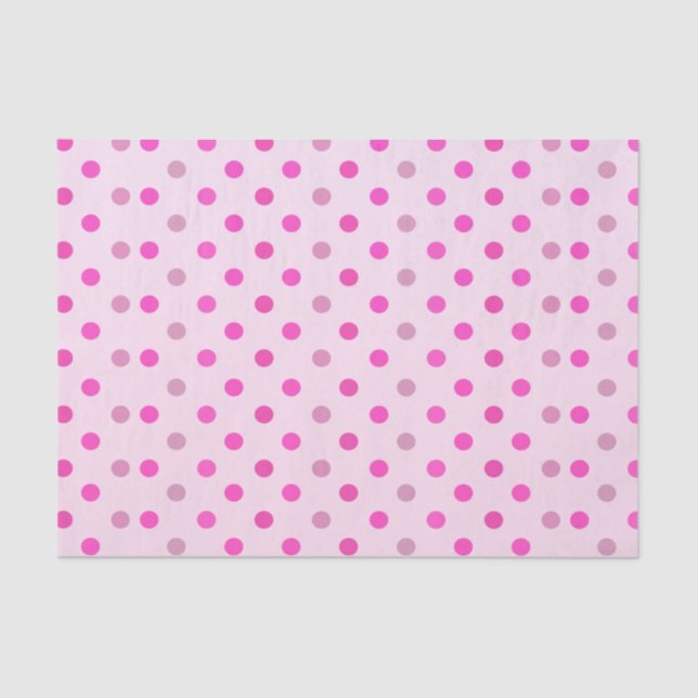 Papel De Seda Puntos de Polka Pastel rosa y Púrpura (Anverso)