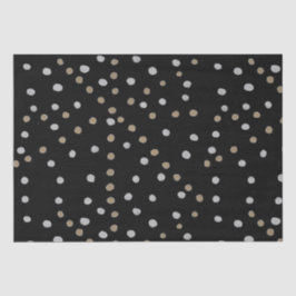 Papel De Seda Puntos de Polka Plata y Oro