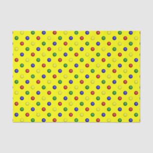 Papel De Seda Puntos de Polka Primarios,PAPEL DE COLOR DE TEJIDO