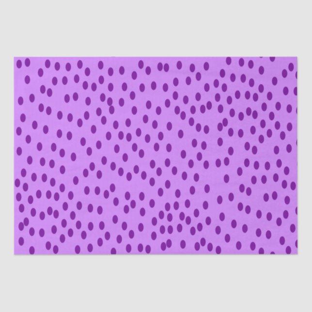 Papel De Seda Puntos de Polka Púrpura de Lavender (Anverso)