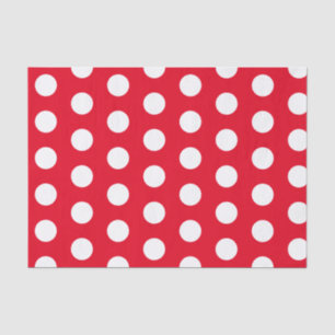 Papel De Seda Puntos de Polka Rojo y Blanco 