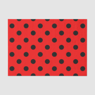 Papel De Seda Puntos de Polka Rojo y Negro