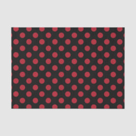 Papel De Seda Puntos de polka rojos y negros