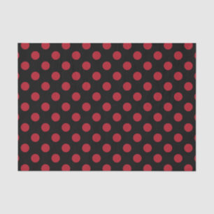 Papel De Seda Puntos de polka rojos y negros