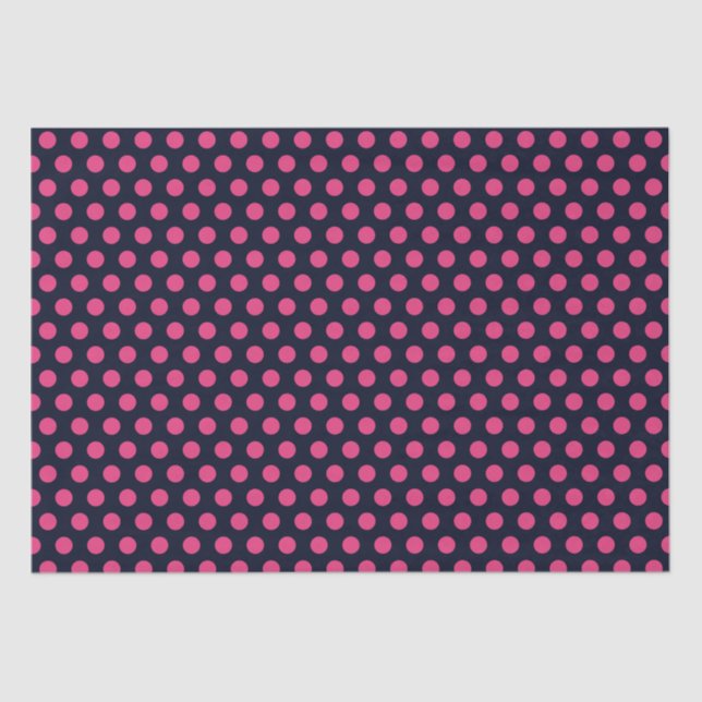 Papel De Seda Puntos de Polka Rosa (Anverso)
