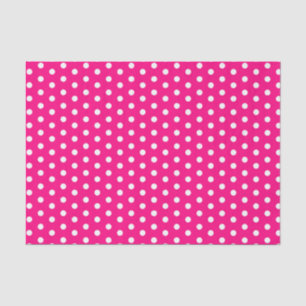 Papel De Seda Puntos de Polka Rosado Caliente