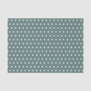 Papel De Seda PUNTOS DE POLKA verde azulados Y BLANCOS
