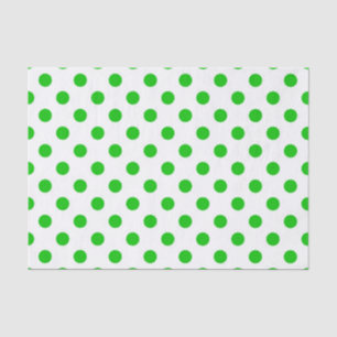 Papel De Seda Puntos de polka verde de fondo blanco