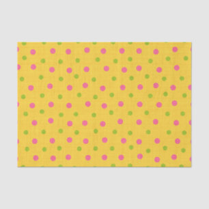 Papel De Seda PUNTOS DE POLKA VERDE ROSA naranja