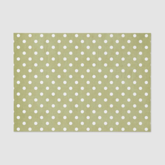 PAPEL DE SEDA PUNTOS DE POLKA VERDE Y BLANCA (Anverso)