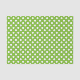 Papel De Seda Puntos de polka verde y blanco