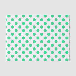 Papel De Seda Puntos de polka verdes y blancos
