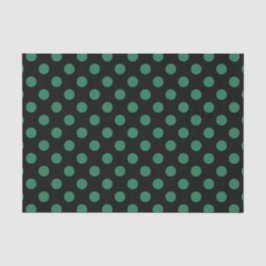Papel De Seda Puntos de polka verdes y negros