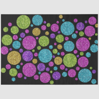 Papel De Seda Puntos de purpurina de colores negro