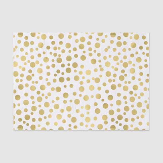 Papel De Seda Puntos del confeti del oro (Anverso)