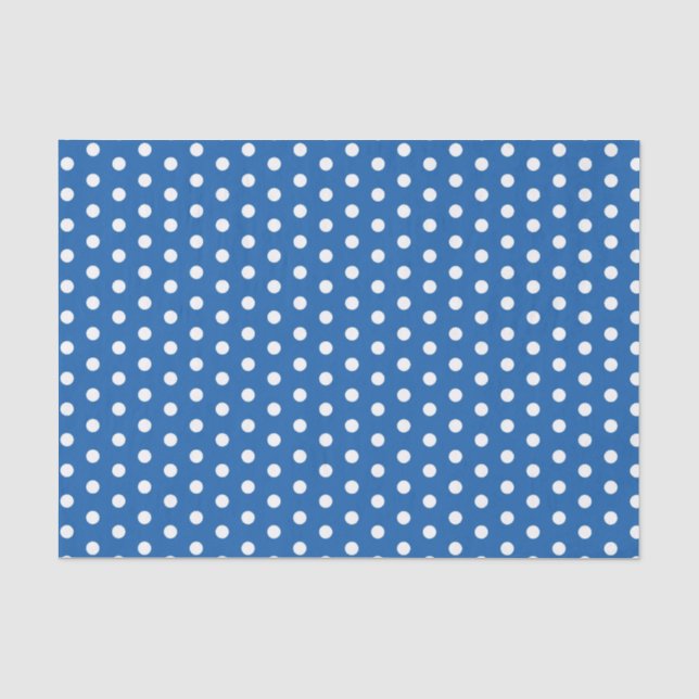 Papel De Seda Puntos del Polka Azul (Anverso)