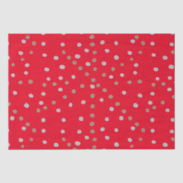Papel De Seda Puntos del Polka Rojo