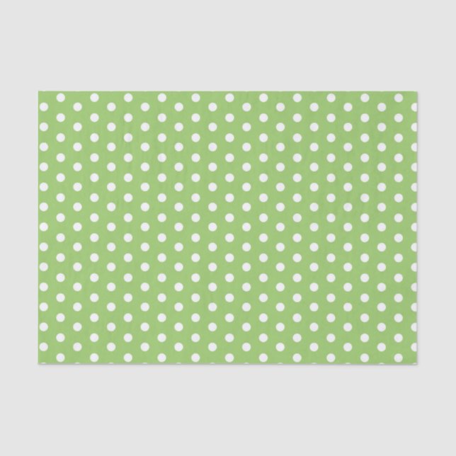 Papel De Seda Puntos del Polka Verde (Anverso)
