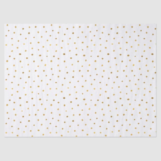 Papel De Seda Puntos elegantes del blanco del oro (Anverso)