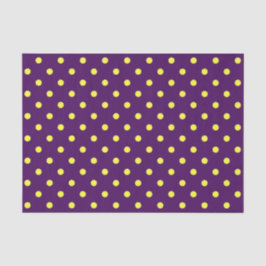 Papel De Seda Puntos medianos de polka morado y amarillo