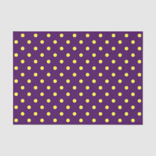 Papel De Seda Puntos medianos de polka morado y amarillo
