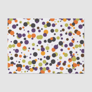 Papel De Seda Puntos modernos de Halloween en naranja verde mora