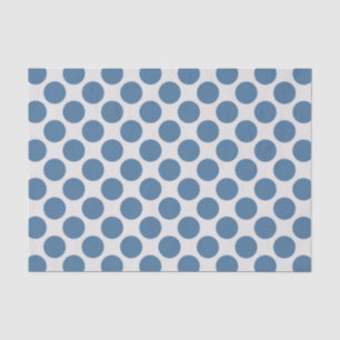 Papel De Seda Puntos modernos de Polka grandes azules y blancos