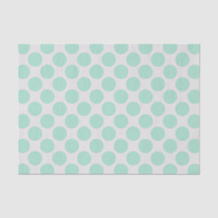 Papel De Seda Puntos modernos de Polka grandes verdes y blancos