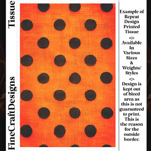 Papel De Seda Puntos Negros sobre Diseño de Repetición Naranja D