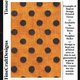 Papel De Seda Puntos Negros sobre Diseño de Repetición Naranja D